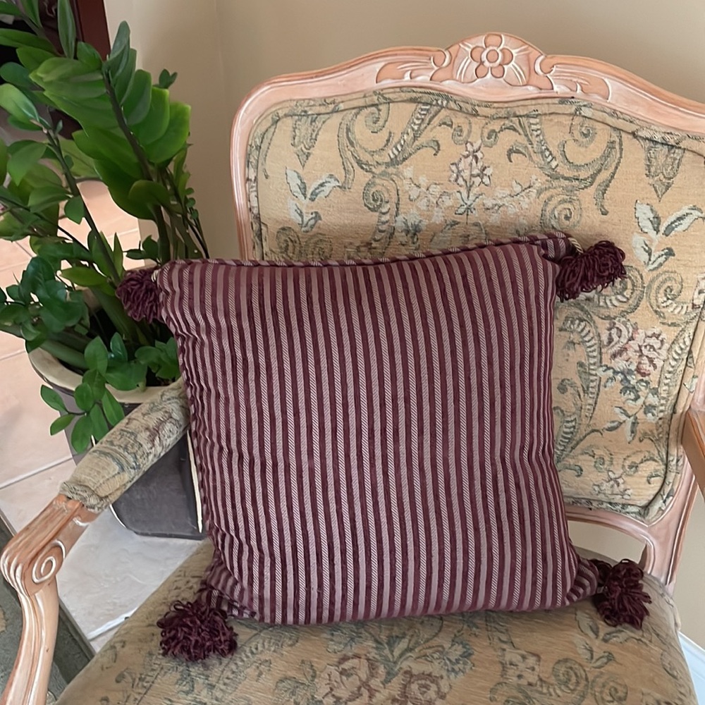 Pier 1 Burgundy Pillows with tassels